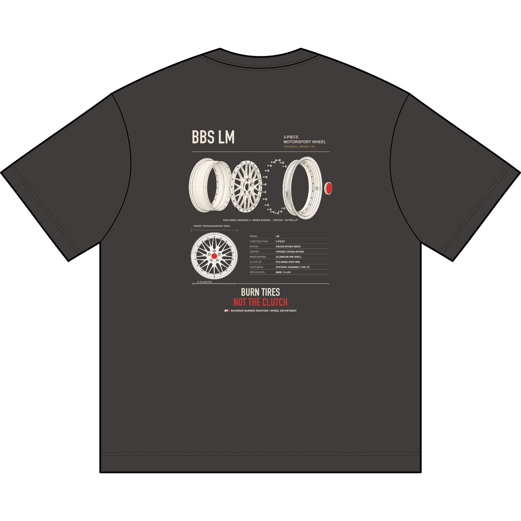 BBS LM Wheel Diagram Boxy Tee — Automotive Car Enthusiast Graphic T‑Shirt