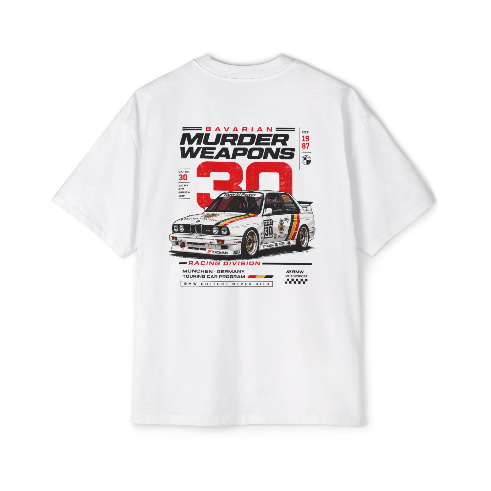 BMW Racing Division Tee — Vintage E30 Motorsport Car Graphic Shirt