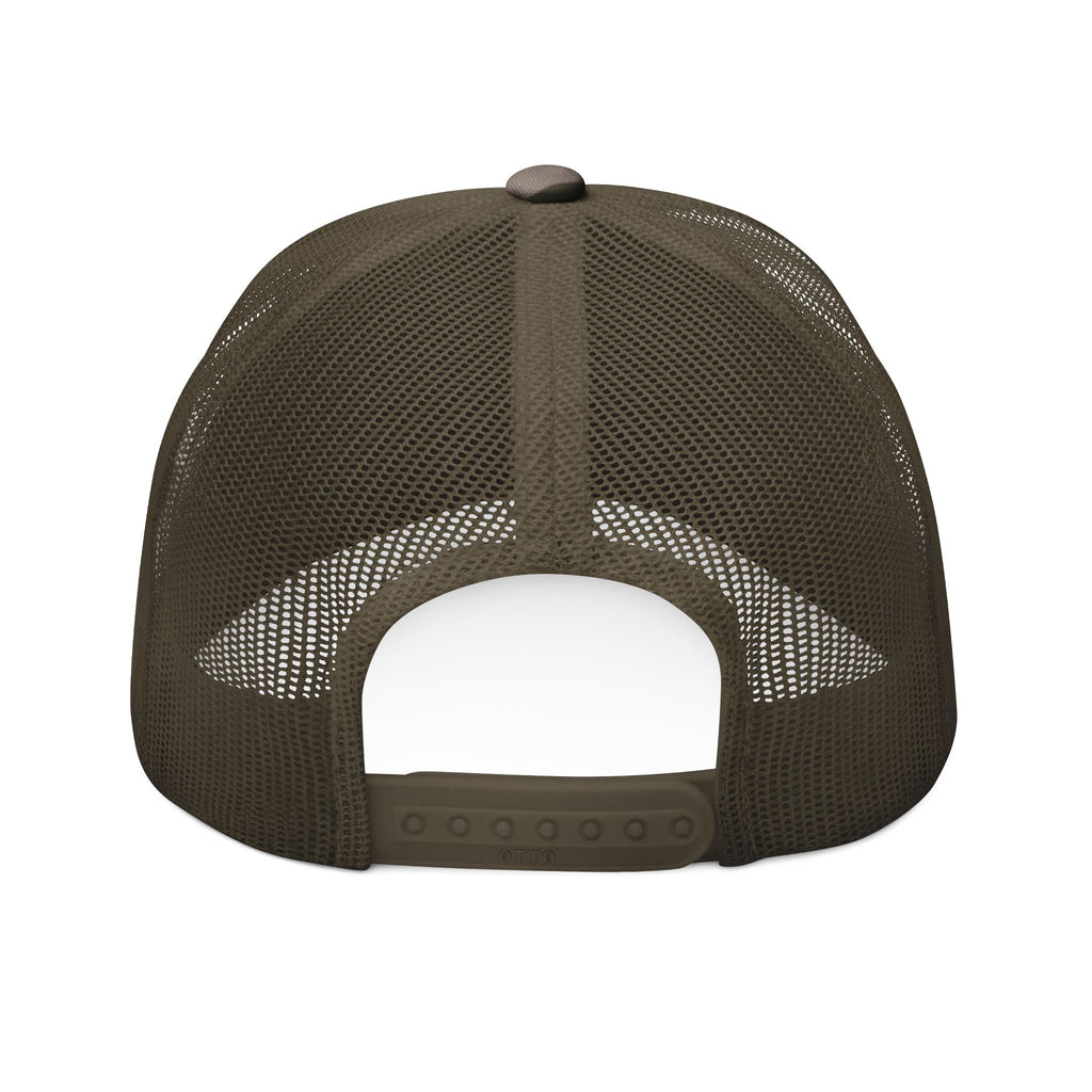 Camo Trucker Hat — Embroidered Logo