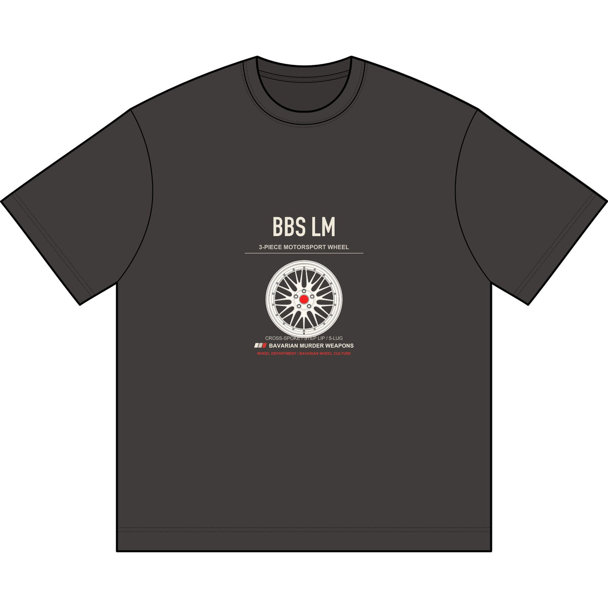 BBS LM Wheel Diagram Boxy Tee — Automotive Car Enthusiast Graphic T‑Shirt