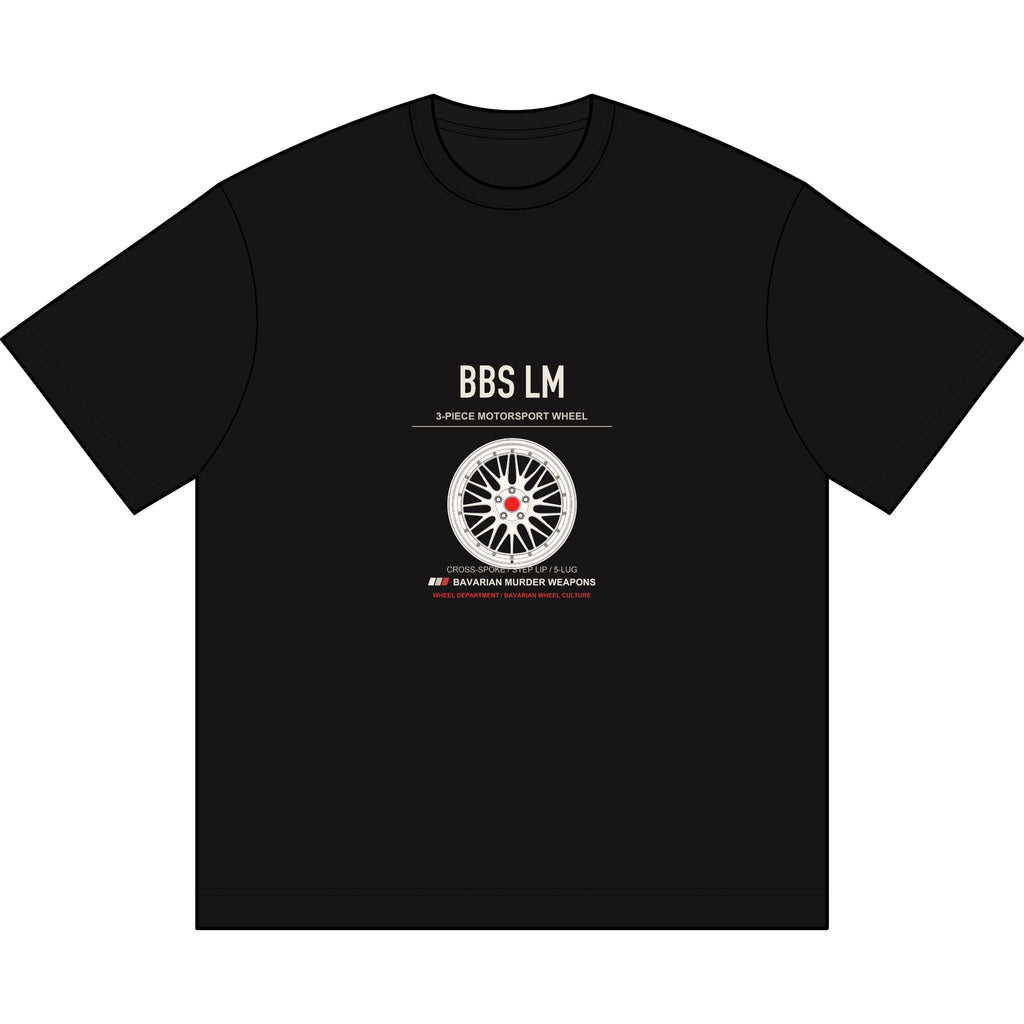 BBS LM Wheel Diagram Boxy Tee — Automotive Car Enthusiast Graphic T‑Shirt