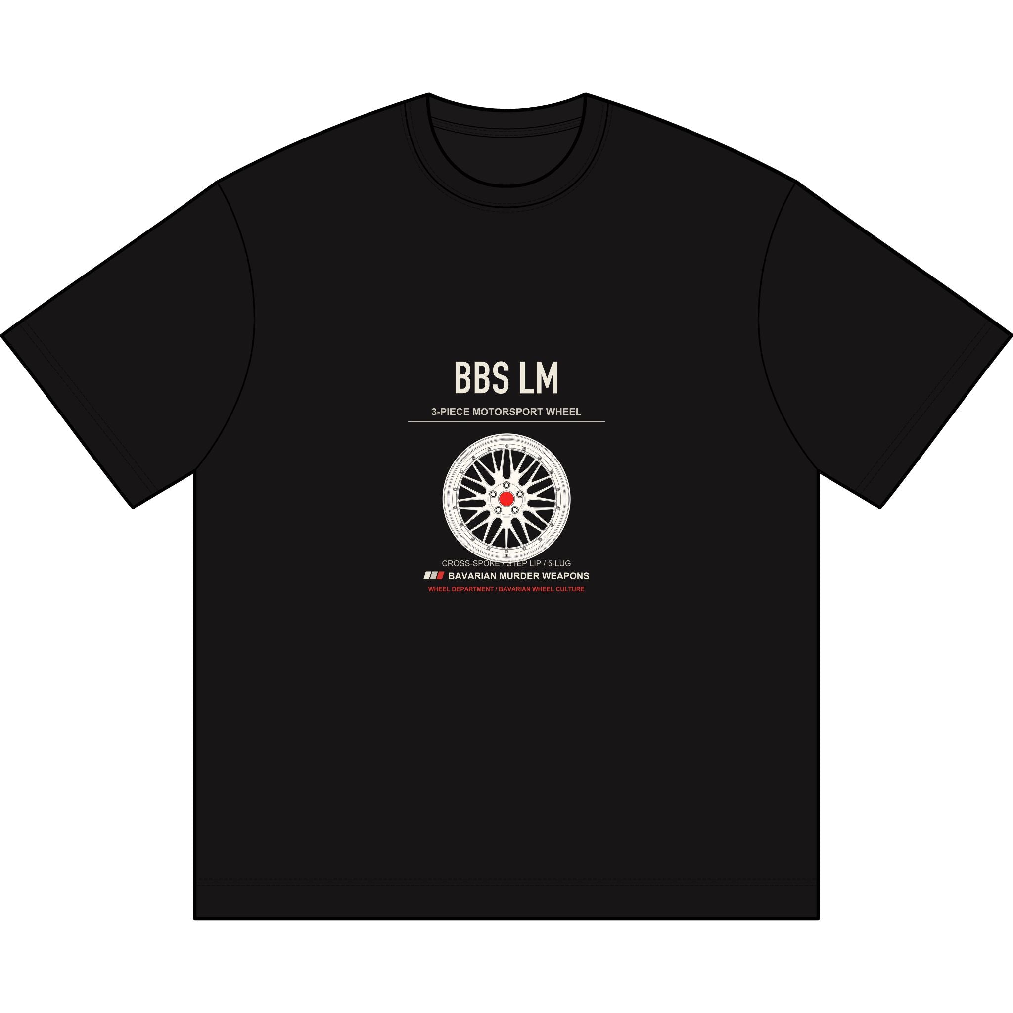 BBS LM Wheel Diagram Boxy Tee — Automotive Car Enthusiast Graphic T‑Shirt