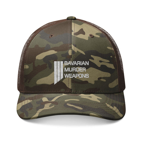 Camo Trucker Hat — Embroidered Logo